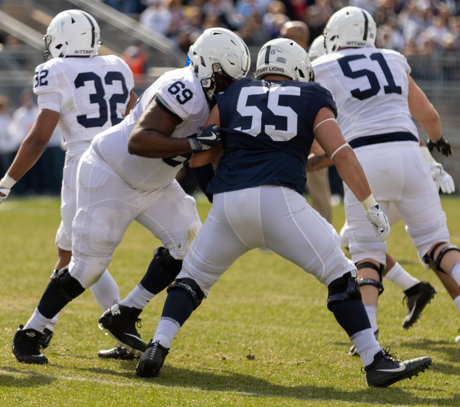 Blue-White 2018, Thorpe (69), Shelton (55)